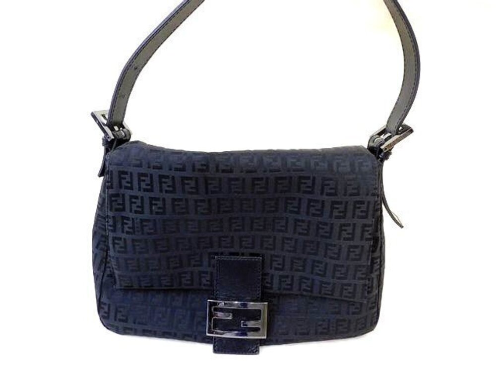 Fendi Bag Mamma Bucket Zucca Leather Ff Shoulder Bag Black